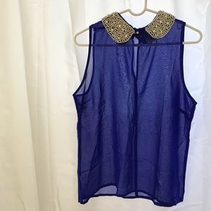 🗽Dizzy Lizzy || Pearl Collared Top